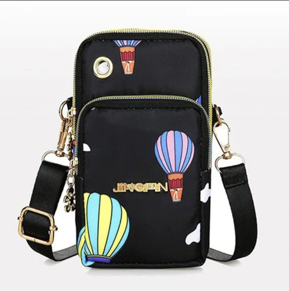 Beautiful 3 Zippers Crossbody Cellphone Bag